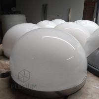 Полусфера из молочного оргстекла(акрила) д1500мм (фланец 2-5см)