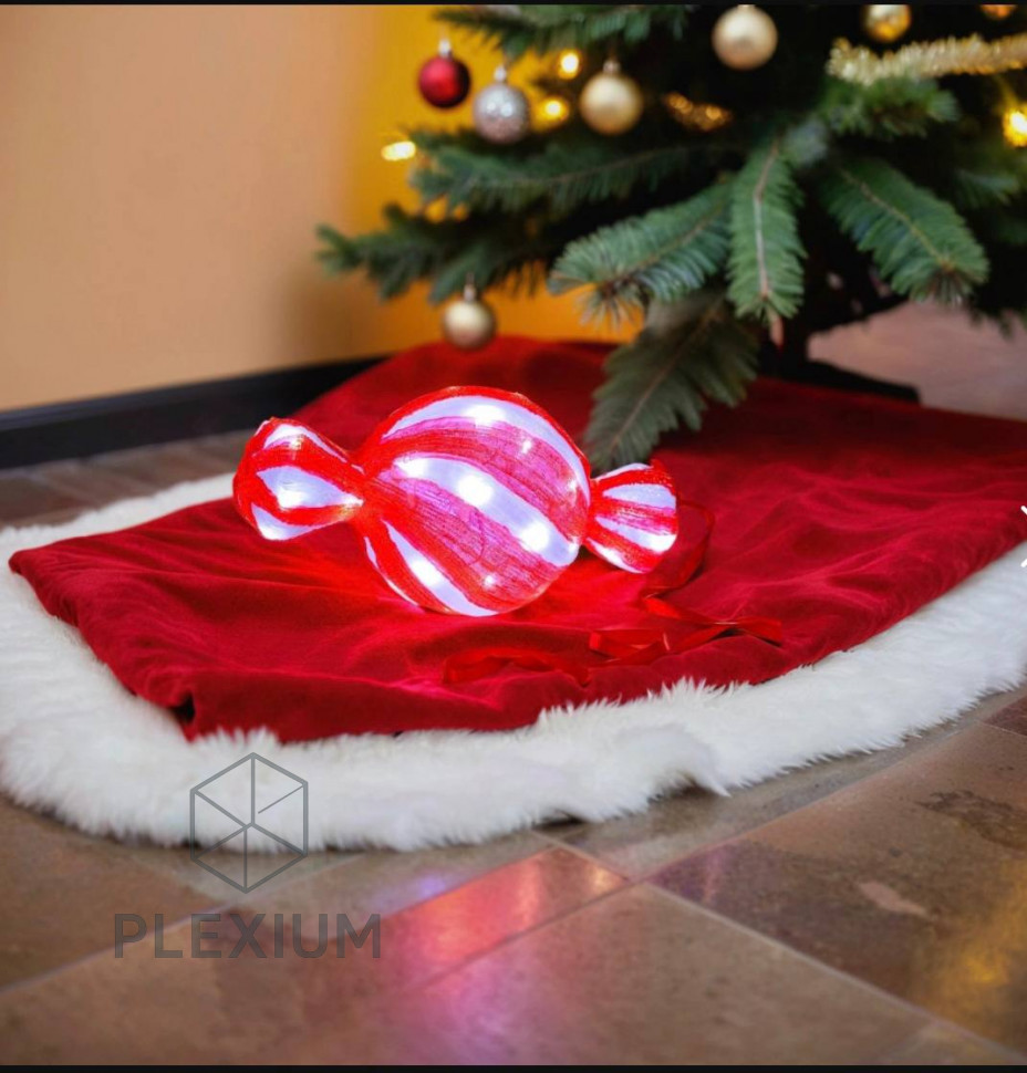 Акриловая светящаяся фигура, "КРУГЛЫЙ ЛЕДЕНЕЦ", 40 белых LED-огней, 40 см, декор, уличный, Winter Deco