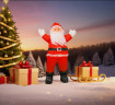 Акриловая святящаяся фигура, "ДЕД МОРОЗ С СЮРПРИЗОМ", 300 холодных белых LED-огней, 120 см, декор, уличный, Winter Deco